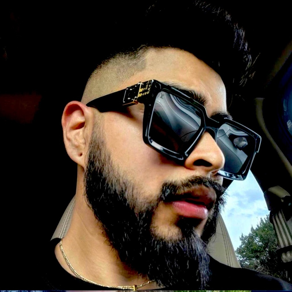 Men Sunglasses Black Gold Frame Designer Elegant Hip Hop Style Top Shades Model
